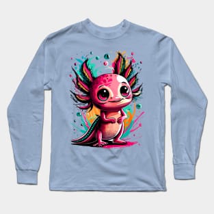 Axolotl Colourful - Cute Axolotl Long Sleeve T-Shirt
